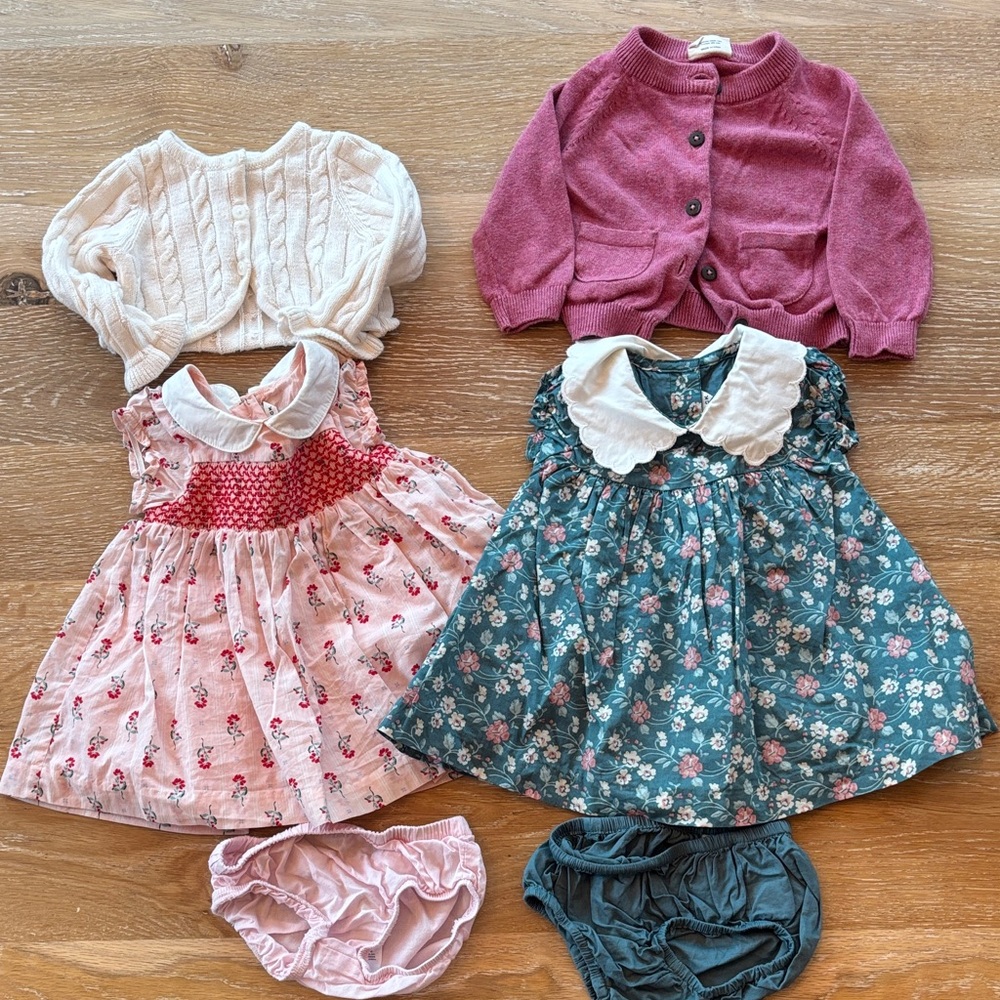 Janie and Jack Floral Kids Dresses with Cardigans